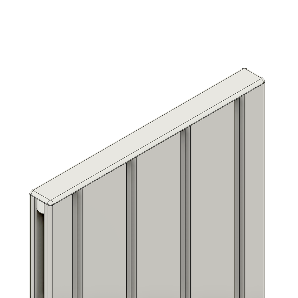 60-110-2 MODULAR SOLUTIONS POLYAMIDE PART<br>END CAP 180MM X 18.5MM LIGHT GRAY